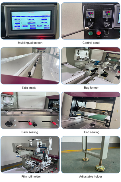 Máquina de embalagem de travesseiros de produtos médicos orais descartáveis