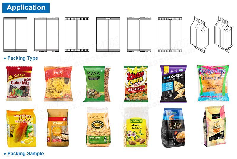 Máquina de embalagem de alimentos tufados